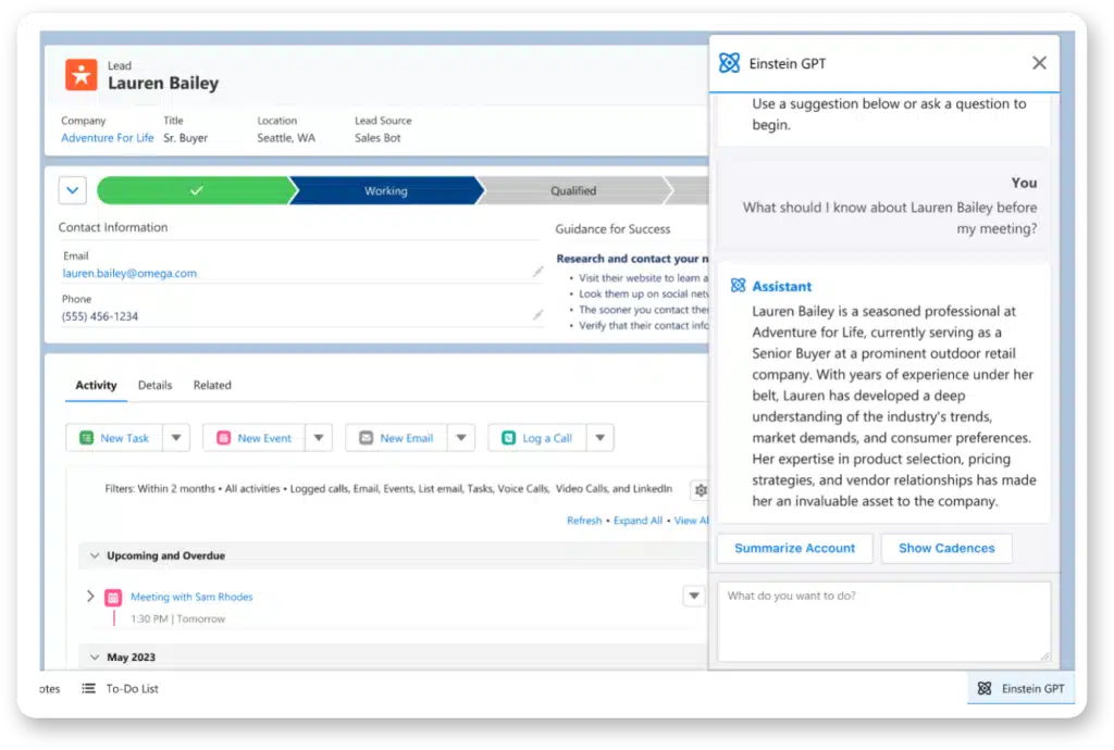 Sales Assistant is a time-saving solution for sales teams. It can automate the most time-consuming tasks in the sales cycle, such as account research, meeting preparation, and drafting contract clauses. It can also automatically keep the CRM up-to-date, so sales representatives can focus on building relationships and closing deals.